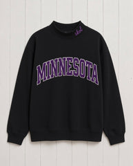 MINNESOTA,Skol Appliqué Embroidered Mockneck | Oversized Fit