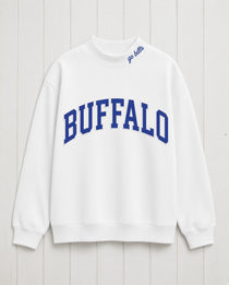 BUFFALO,Go Bills Applique Embroidered Mock-neck | Oversized Fit
