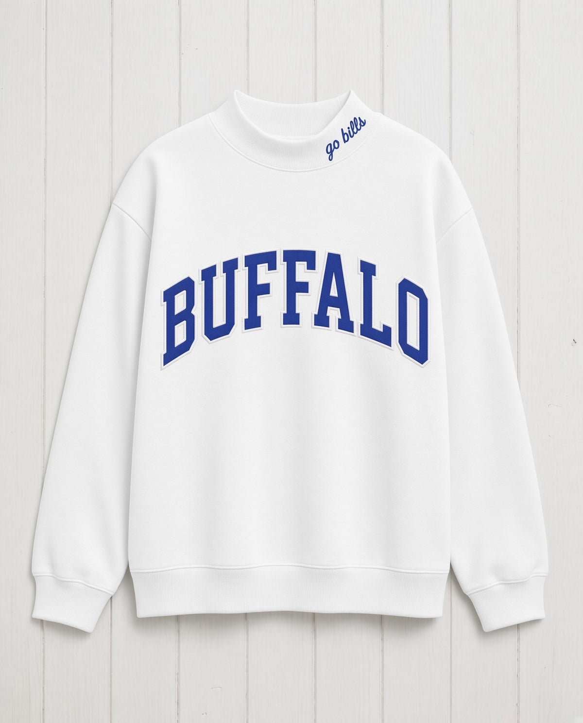 BUFFALO,Go Bills Applique Embroidered Mock-neck | Oversized Fit