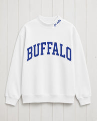 BUFFALO,Go Bills Applique Embroidered Mock-neck | Oversized Fit