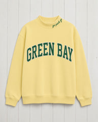 GREEN BAY,Go Pack Go Appliqué Embroidered Mockneck | Oversized Fit