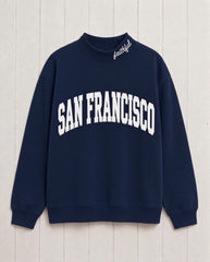 SAN FRANCISCO,Faithful Appliqué Embroidered Mockneck | Oversized Fit