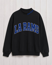 LA RAMS,Rams House Appliqué Embroidered Mockneck | Oversized Fit