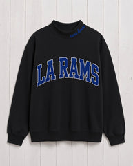 LA RAMS,Rams House Appliqué Embroidered Mockneck | Oversized Fit
